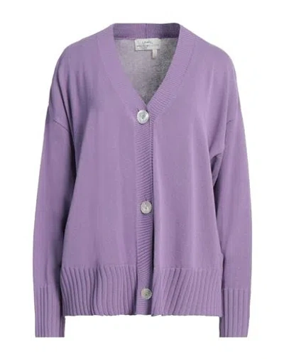 Lovely By Maglificio Di Verona Woman Cardigan Lilac Size L Viscose, Polyamide In Purple