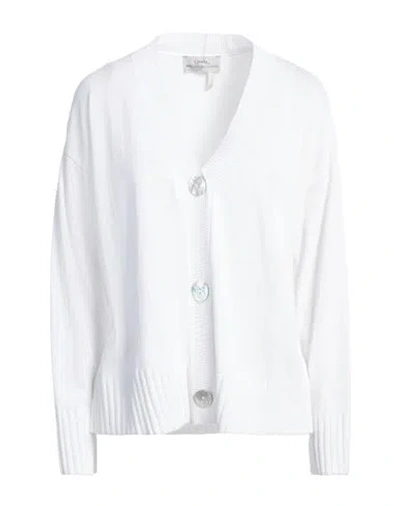 Lovely By Maglificio Di Verona Woman Cardigan White Size L Viscose, Polyamide