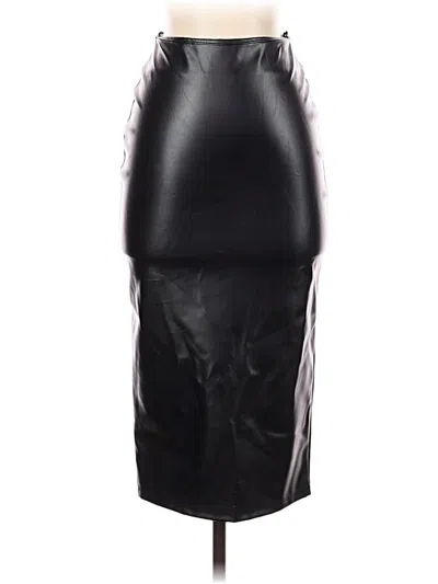 Pre-owned Lovely Day Faux Leather Skirt In Black