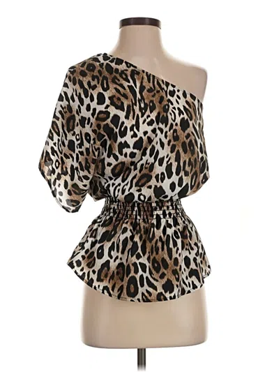 Pre-owned Lovely Day Short Sleeve Blouse In Brown
