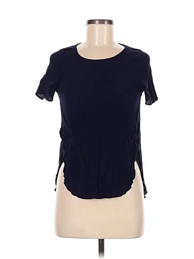 Pre-owned Lovely Day Short Sleeve Top Blue Keyhole Neckline Tops