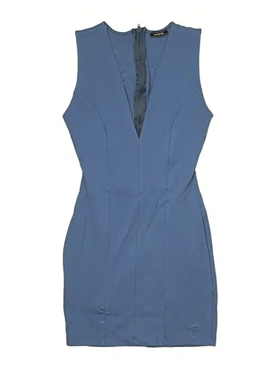 Pre-owned Lovely Day Sleeveless Top Blue Plunge Neckline Tops