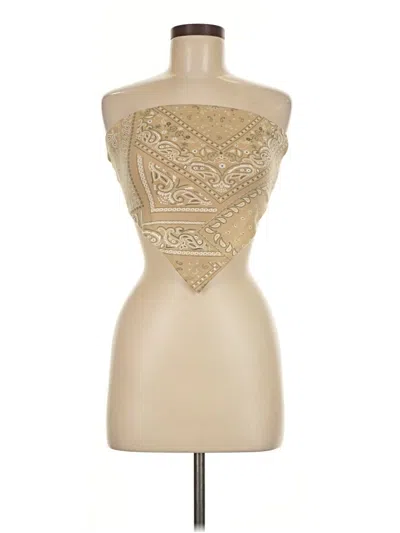 Lovely Day Tube Top Gold Strapless Neckline Tops In Multi