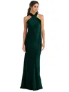 Lovely Draped Twist Halter Tie-back Trumpet Gown - Imogen