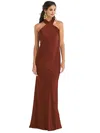 Lovely Draped Twist Halter Tie-back Trumpet Gown - Imogen In Multi