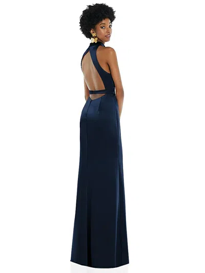Lovely High Neck Backless Maxi Dress With Slim Belt