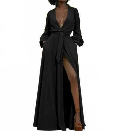 Lovely It's The Slit In My Dress - Curvy In Black