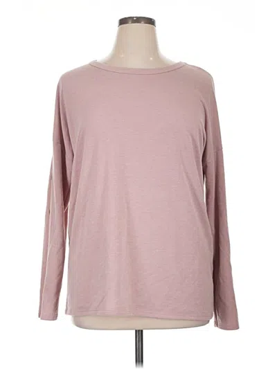 Pre-owned Lovely J Long Sleeve Top Pink Crew Neck Tops
