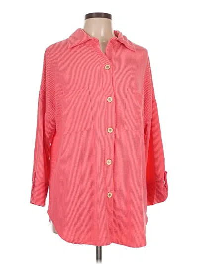 Pre-owned Lovely Melody 3/4 Sleeve Blouse In Pink