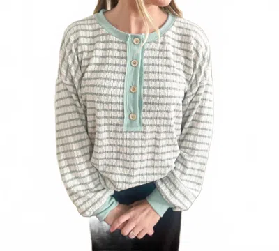 Lovely Melody Emily Stripe Top In Mint In White