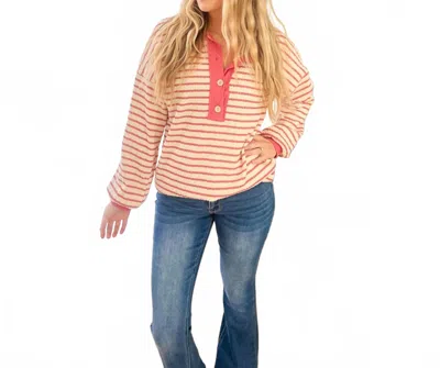 Lovely Melody Emily Stripe Top In Rose In Pink