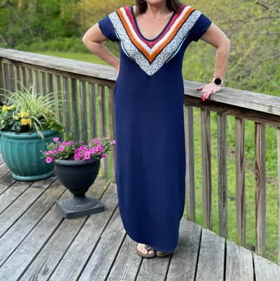 Lovely Melody Long Dress In Navy In Blue