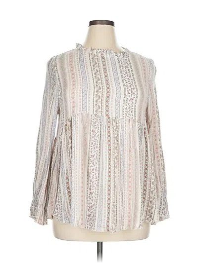 Pre-owned Lovely Melody Long Sleeve Blouse In White