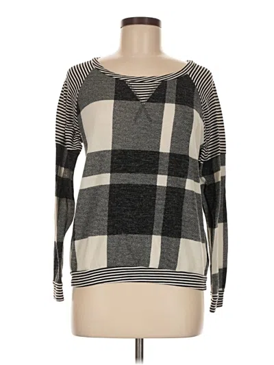 Pre-owned Lovely Melody Long Sleeve Top Gray Boatneck Tops