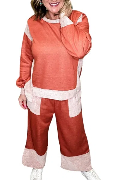 Lovely Melody Loungewear Set In Rust In Multi