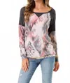 Lovely Melody Monique Aztec Print Top In Multi In Pink