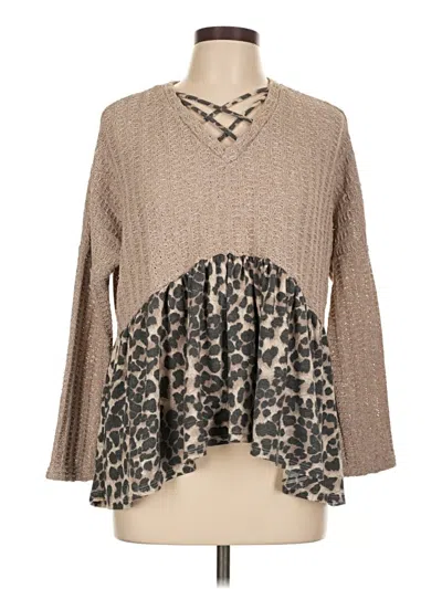 Pre-owned Lovely Melody Pullover Sweater In Tan
