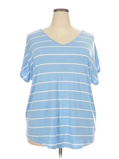 Pre-owned Lovely Melody Short Sleeve Top Blue V-neck Tops