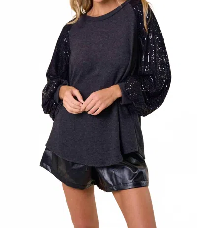 Lovely Melody Show Stopping Sparkle Top In Black