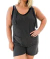 Lovely Melody Shut It Down Romper In Black In Black