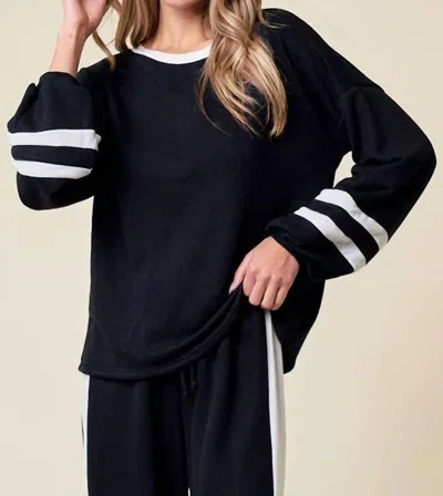 Lovely Melody Striped Sweatshirt In Black