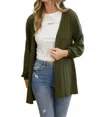 Lovely Melody Women's Ashley Crochet Back Cardigan In Olive In Green