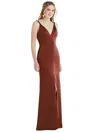 Lovely Twist Strap Maxi Slip Dress With Front Slit