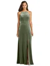Lovely Harper Velvet Halter Maxi Dress With Front Slit