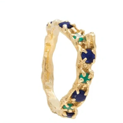 Loveness Lee Alba Sapphire Emerald Ring In Gold