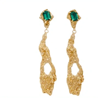 Loveness Lee Ceciliae Emerald Earrings In Gold