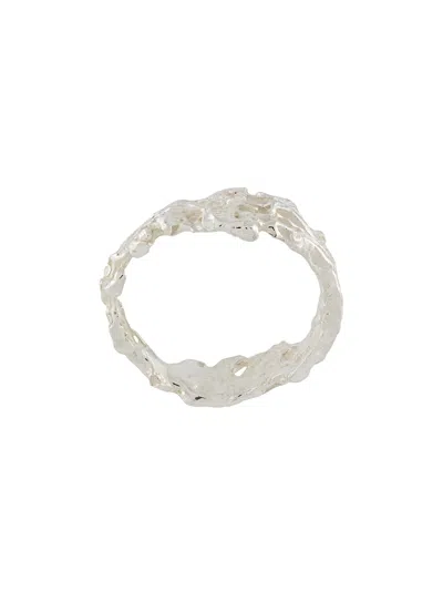 Loveness Lee Cylindro Textured Ring In Silver