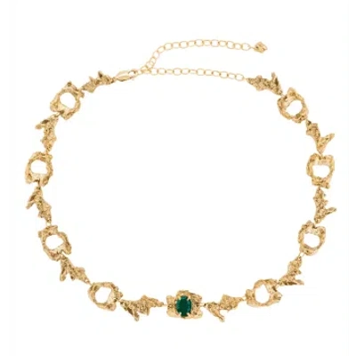 Loveness Lee Eryngii Emerald Necklace In Gold