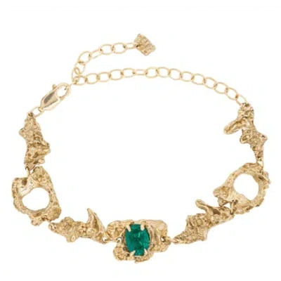 Loveness Lee Hira Emerald Bracelet In Gold