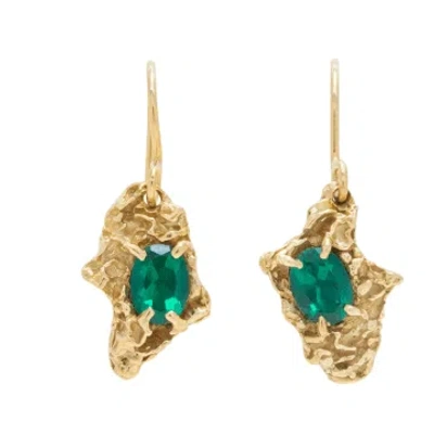 Loveness Lee Naoko Emerald Earrings In Gold