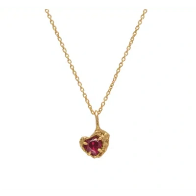 Loveness Lee Red Heart Necklace In Metallic