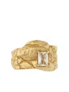 Loveness Lee Textured Sapphire Ring In Gold