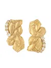 Loveness Lee Zakia Textured Sapphire Earrings In Gold