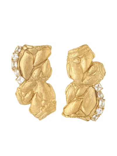 Loveness Lee Zakia Textured Sapphire Earrings In Gold