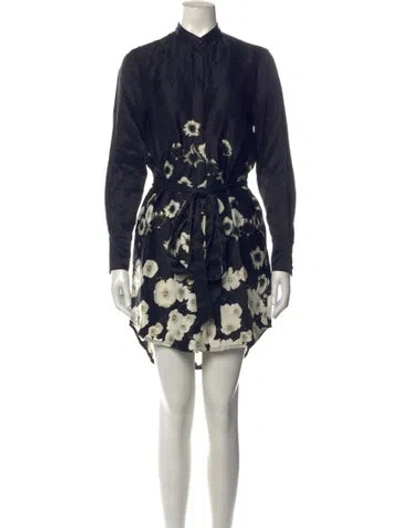Pre-owned Lover Floral Print Mini Dress In Blue