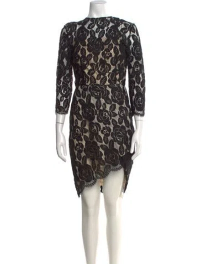 Pre-owned Lover Floral Print Mini Dress W/ Tags In Black