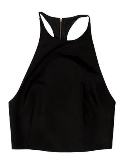 Pre-owned Lover Halterneck Sleeveless Crop Top In Black