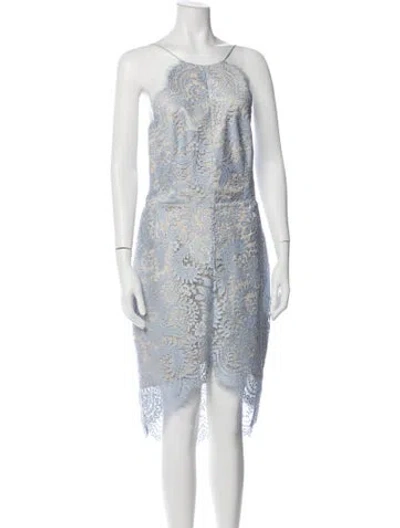 Pre-owned Lover Lace Knee-length Dress In Blue