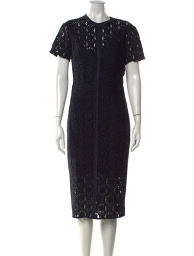 Pre-owned Lover Lace Pattern Knee-length Dress In Blue