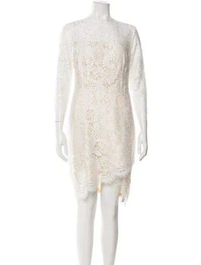Pre-owned Lover Lace Pattern Knee-length Dress W/ Tags In White