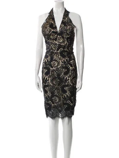 Pre-owned Lover Lace Pattern Midi Length Dress In Blue