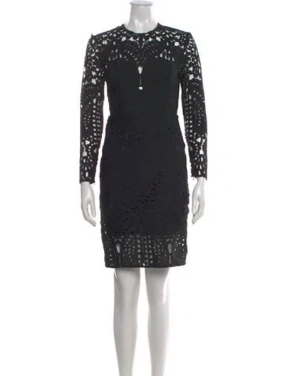 Pre-owned Lover Lace Pattern Mini Dress In Black