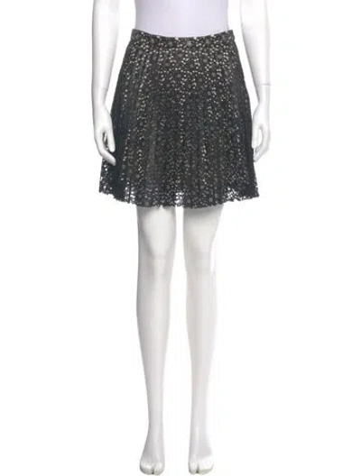 Pre-owned Lover Lace Pattern Mini Skirt In Black