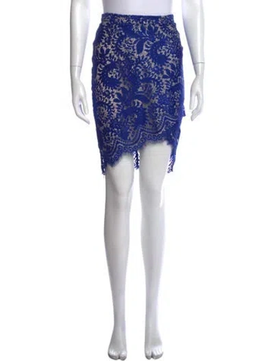 Pre-owned Lover Lace Pattern Mini Skirt In Blue