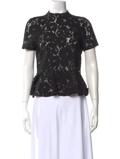 Pre-owned Lover Nylon Lace Pattern Top In Black