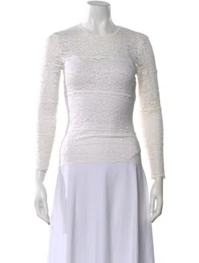 Pre-owned Lover Nylon Lace Pattern Top In White